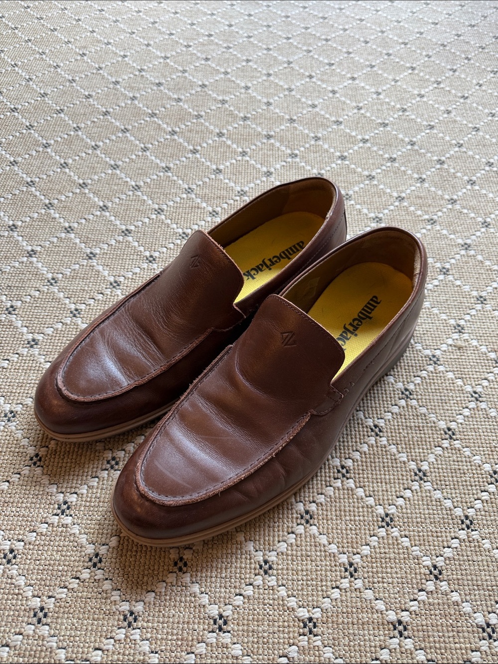 Brown Leather Slip-On Loafers for Men